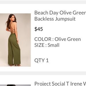 NWT green backless jumpsuit